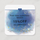 ホログラフィックシグネチャーモダンスクリプトGlamグリッター 割引カード (正面)