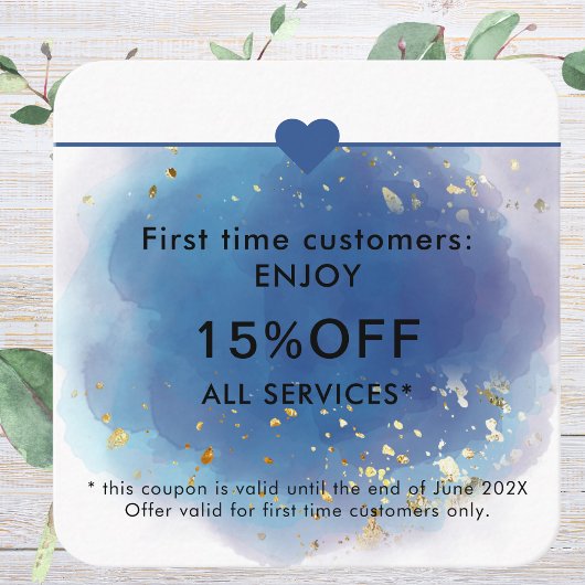 ホログラフィックシグネチャーモダンスクリプトGlamグリッター 割引カード