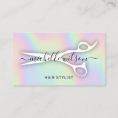 ホログラフィックシザー美容師美しいサロン 名刺 (正面)
