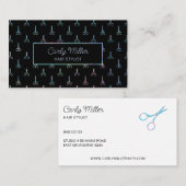 ホログラフィックシックシザーパターン美容師 名刺 (正面/裏面)