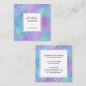 ホログラフィックシルバーグリッターギャラクティック スクエア名刺 (正面/裏面)