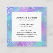 ホログラフィックシルバーグリッターギャラクティック スクエア名刺 (裏面)