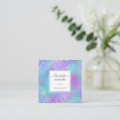 ホログラフィックシルバーグリッターギャラクティック スクエア名刺 (スタンド正面)