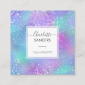 ホログラフィックシルバーグリッターギャラクティック スクエア名刺 (正面)