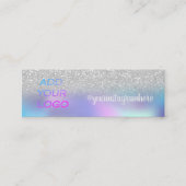 ホログラフィックシルバー《写真》ぼけ味インスタグラムソーシャルメディア スキニー名刺 (正面)