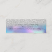 ホログラフィックシルバー《写真》ぼけ味インスタグラムソーシャルメディア スキニー名刺 (裏面)