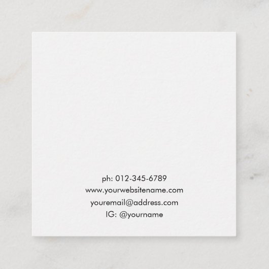 ホログラフィックジュエリーイヤリング表示名刺 スクエア名刺 (裏面)