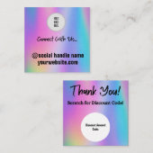 ホログラフィックスクラッチオフ割引カード スクエア名刺 (正面/裏面)