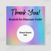 ホログラフィックスクラッチオフ割引カード スクエア名刺 (裏面)