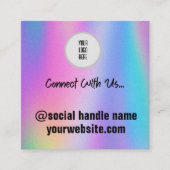 ホログラフィックスクラッチオフ割引カード スクエア名刺 (正面)