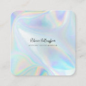 ホログラフィックスクリプトのビジネスモダン所有者 スクエア名刺 (正面)