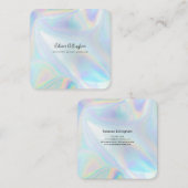 ホログラフィックスクリプトのビジネスモダン所有者 スクエア名刺 (正面/裏面)