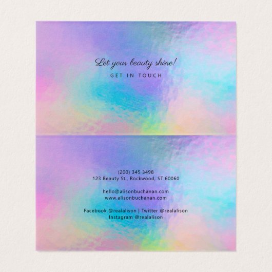 ホログラフィックスクリプトマネージャ虹色 名刺 (内部フラット)