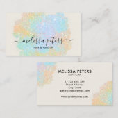 ホログラフィックスクリプトモダングリッターの輝き 名刺 (正面/裏面)