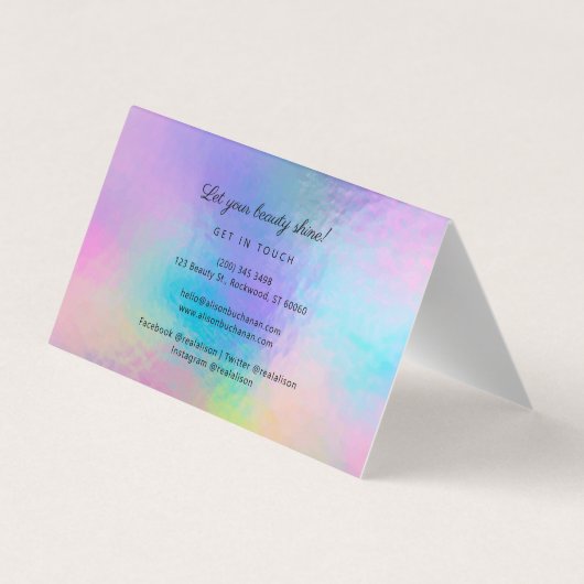 ホログラフィックスクリプトモダンビジネスのオーナービジネス 名刺 (裏面)