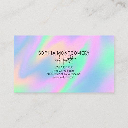 ホログラフィックスクリプト書道アポイントメントカード 予約カード (裏面)