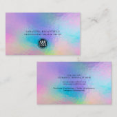 ホログラフィックスクリプモダントブランドロゴ虹色 名刺 (正面/裏面)