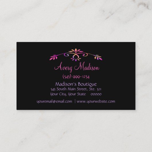 ホログラフィックスタイルカラフルモダン 名刺 (裏面)