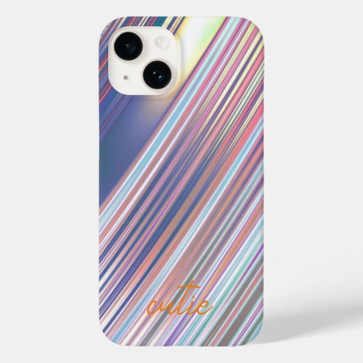 ホログラフィックストライプのキュートガーリー Case-Mate iPhoneケース (裏面)