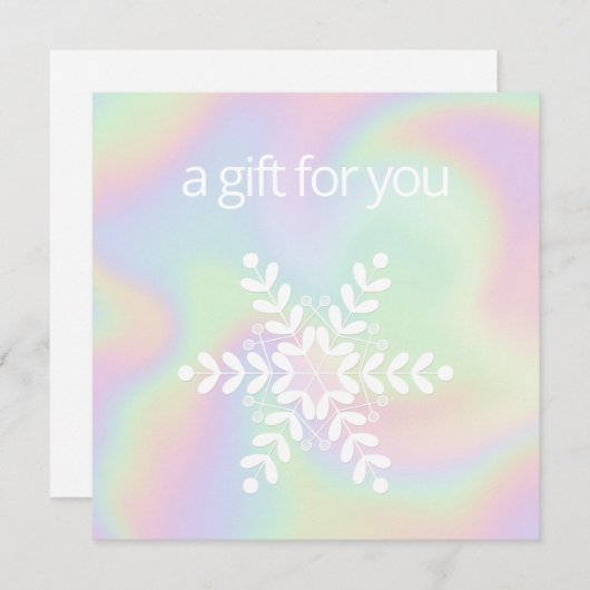 ホログラフィックスノーフレークホリデーギフト証明書 (正面/裏面)