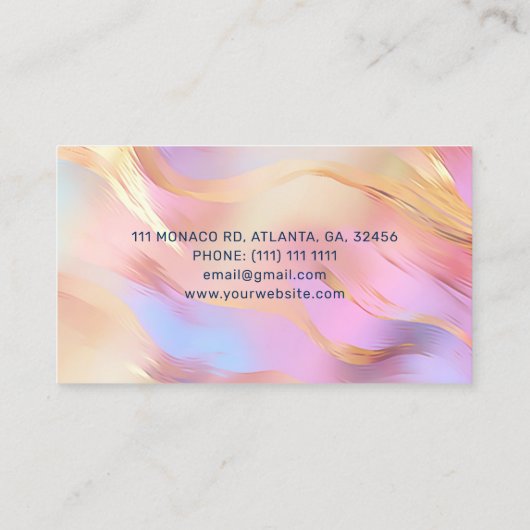 ホログラフィックスパネイルサロンメイクアップヘア 名刺 (裏面)