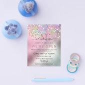 ホログラフィックスパークルエレガントグリッターメイクアップアーティスト チラシ (シングル)