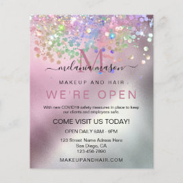 ホログラフィックスパークルエレガントグリッターメイクアップアーティスト チラシ