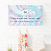 ホログラフィックスパークルオパールイリデセントビジネスサイン 横断幕 (インサイチュ)