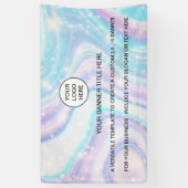 ホログラフィックスパークルオパールイリデセントビジネスサイン 横断幕 (縦)