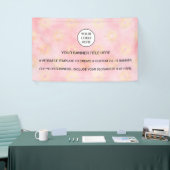 ホログラフィックスパークルオパール虹色ビジネスのピンク 横断幕 (トレードショー)