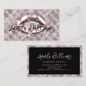 ホログラフィックスパークルバラ金ゴールドグリッターリップユニーク 名刺 (正面/裏面)