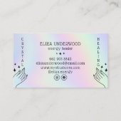 ホログラフィックスピリチュアル結晶治療器神秘的な手 名刺 (裏面)