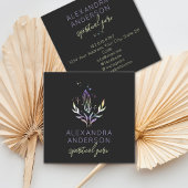 ホログラフィックスピリチュアル結晶神秘的ブラック スクエア名刺