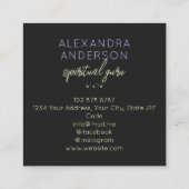 ホログラフィックスピリチュアル結晶神秘的ブラック スクエア名刺 (裏面)