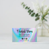 ホログラフィックソーシャルメディアサロンありがとう 名刺 (スタンド正面)