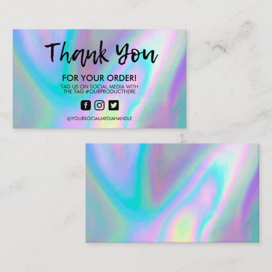 ホログラフィックソーシャルメディアサロンありがとう 名刺 (正面/裏面)