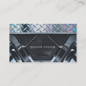 ホログラフィックダイヤモンドプレート炭素繊維 名刺 (正面)