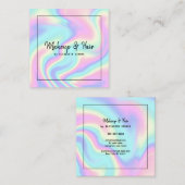 ホログラフィックテクスチャを持つ名刺。 スクエア名刺 (正面/裏面)