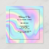 ホログラフィックテクスチャを持つ名刺。 スクエア名刺 (裏面)