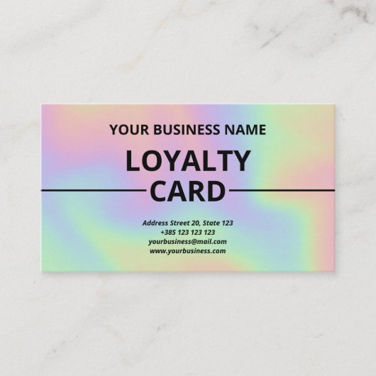 ホログラフィックテクスチャーモダンキュートロイヤリティカード ロイヤリティカード (正面)