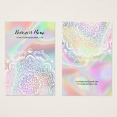 ホログラフィックディスプレイイヤリングカードのホワイトマンダラ (正面&裏面)