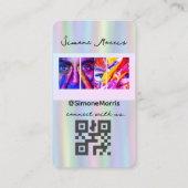 ホログラフィックデザイン写真ソーシャルメディアQRコード 名刺 (正面)