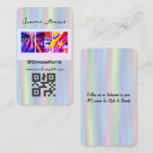 ホログラフィックデザイン写真ソーシャルメディアQRコード 名刺 (正面/裏面)