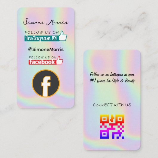 ホログラフィックデザイン名刺 名刺 (正面/裏面)