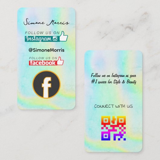 ホログラフィックデザイン名刺 名刺 (正面/裏面)