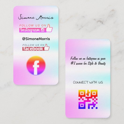 ホログラフィックデザイン名刺 名刺 (正面/裏面)