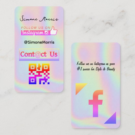 ホログラフィックデザイン名刺 名刺 (正面/裏面)