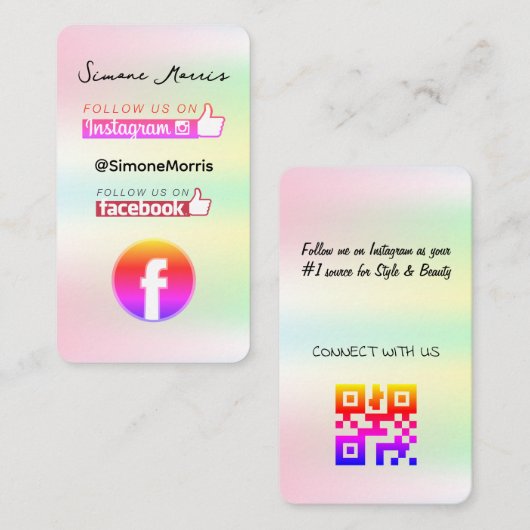 ホログラフィックデザイン名刺 名刺 (正面/裏面)