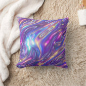 ホログラフィックデザイン未来的で輝く芸術 クッション (ブランケット)