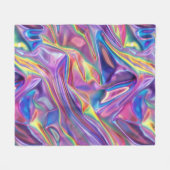 ホログラフィックデザイン未来的で輝く芸術 フリースブランケット (正面(横))